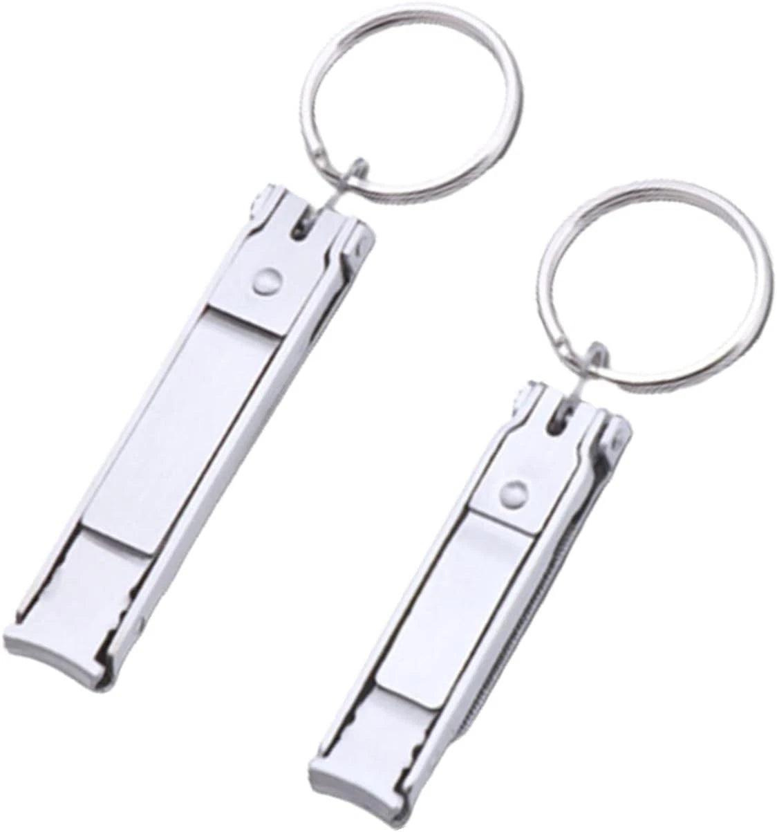 2X Ultra-Thin Nail Clippers with Key Ring for Universal Use