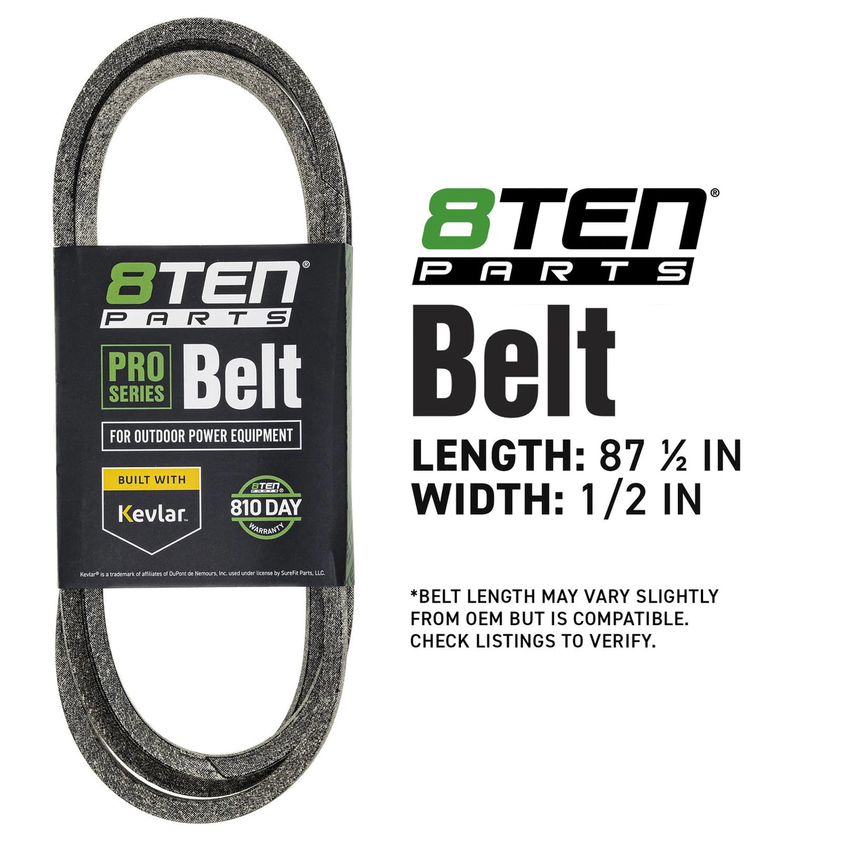 8TEN Kevlar Belt for Husqvarna YTH2148 YTH2448 (532178138, M146667, M40223)