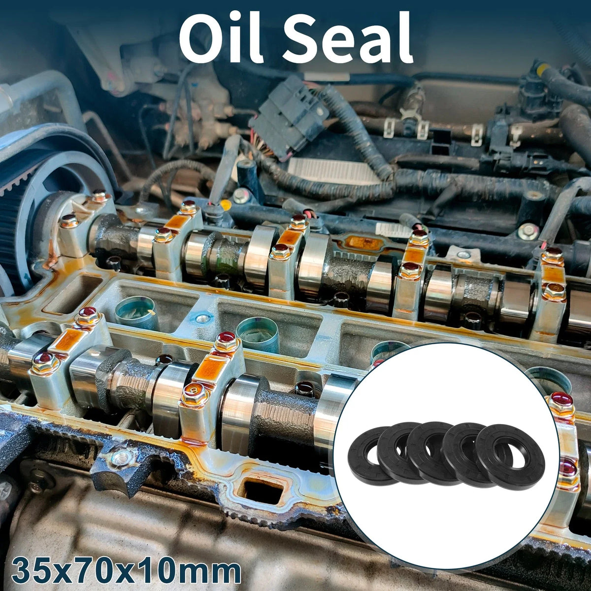 Set of 5 Oil Seal Rotary Shaft Seal NBR Rubber 35x70x10mm