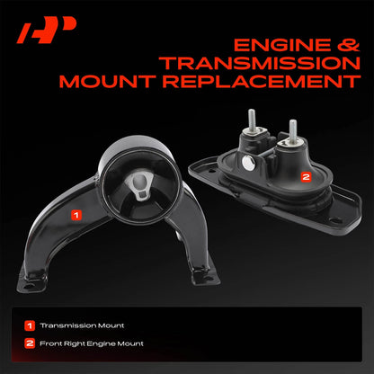 2X Engine & Transmission Mount for Chrysler 200 (2011–2014) - 5085076AB, 5085079AB, 5085080AB