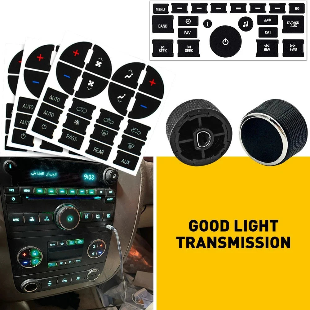 Control Knob Climate Control Button Sticker for GMC Chevrolet Buick (US)