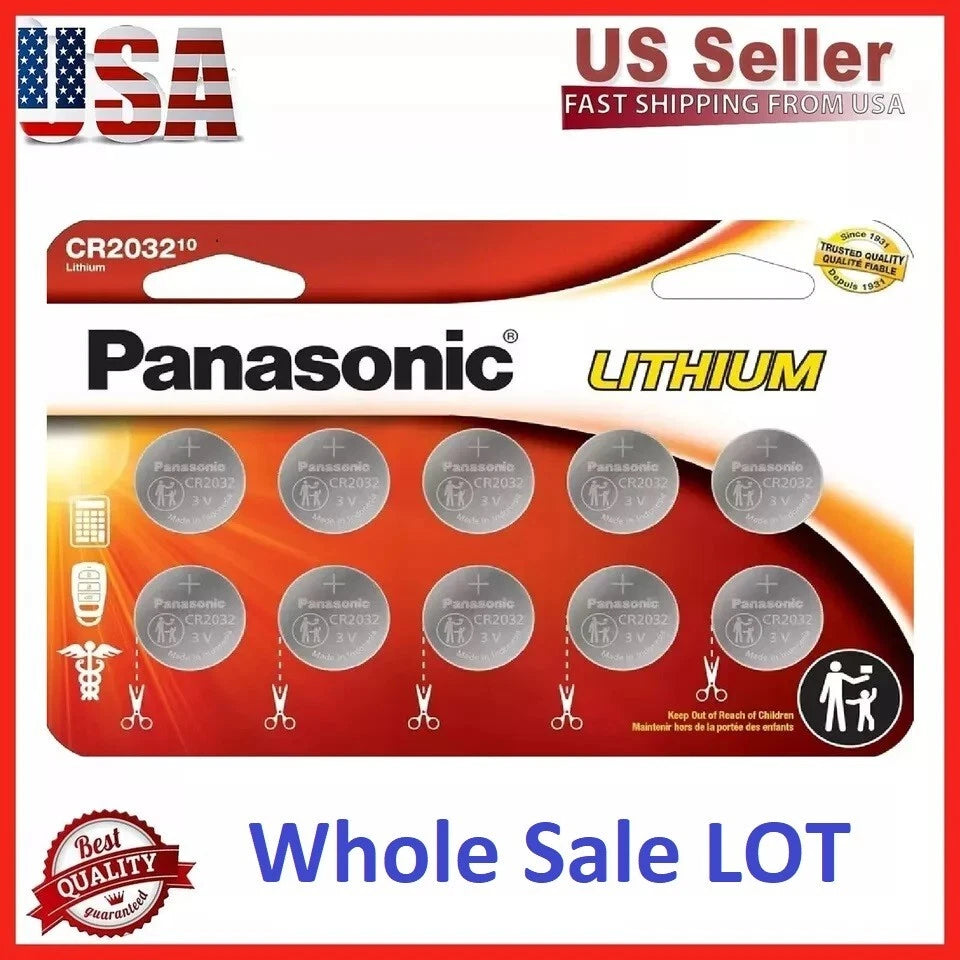 10X Panasonic Lithium Battery CR2032 3V Button Cell