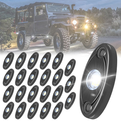 24 Pods LED Rock Lights for Jeep Offroad Truck UTV ATV Underbody