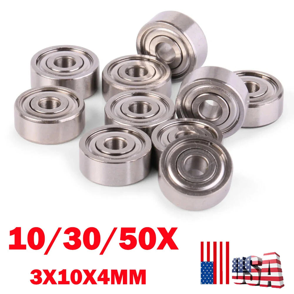 10 Pack 3x10x4mm 623ZZ Fishing Reel Ball Bearing Stainless