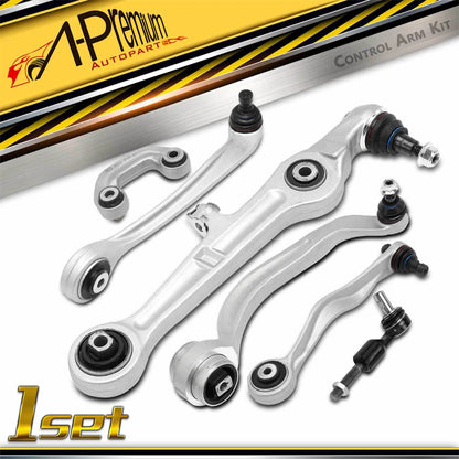 Set of 6 Front Control Arms w/ Ball Joints for Audi A4 (2002–2008) - 8E0407151E, 8E0407151K, 8E0411318