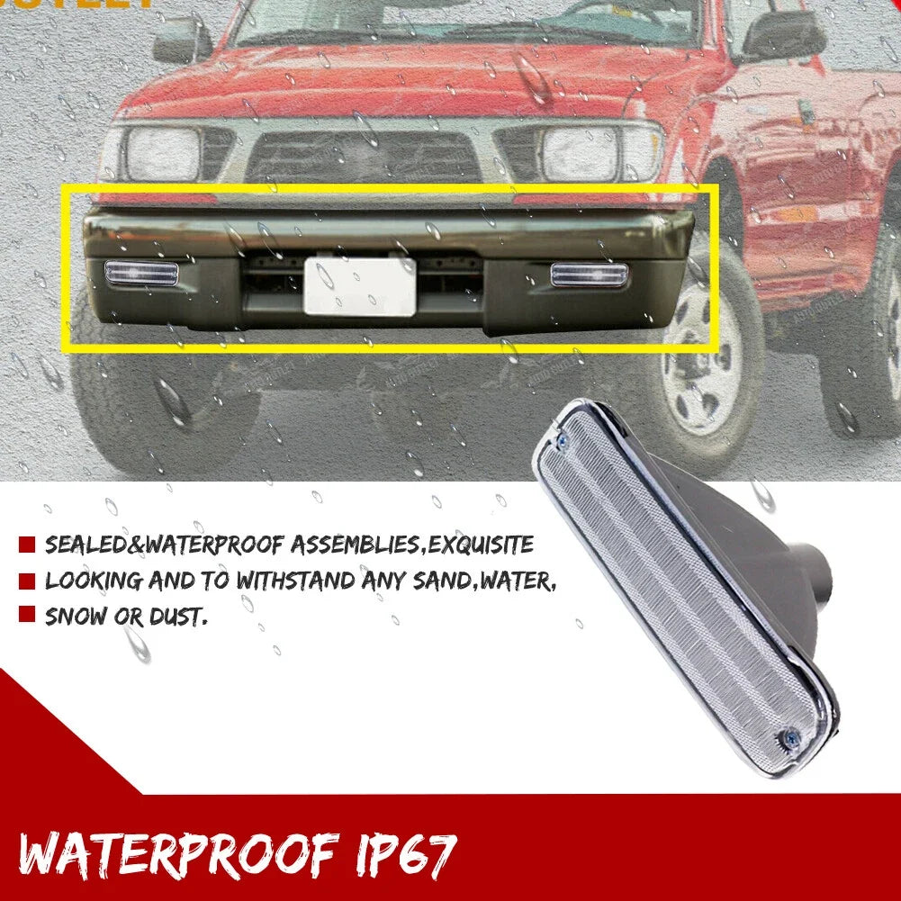 Set of 2 Chrome Front Bumper Turn Signal Lamps for Toyota Tacoma