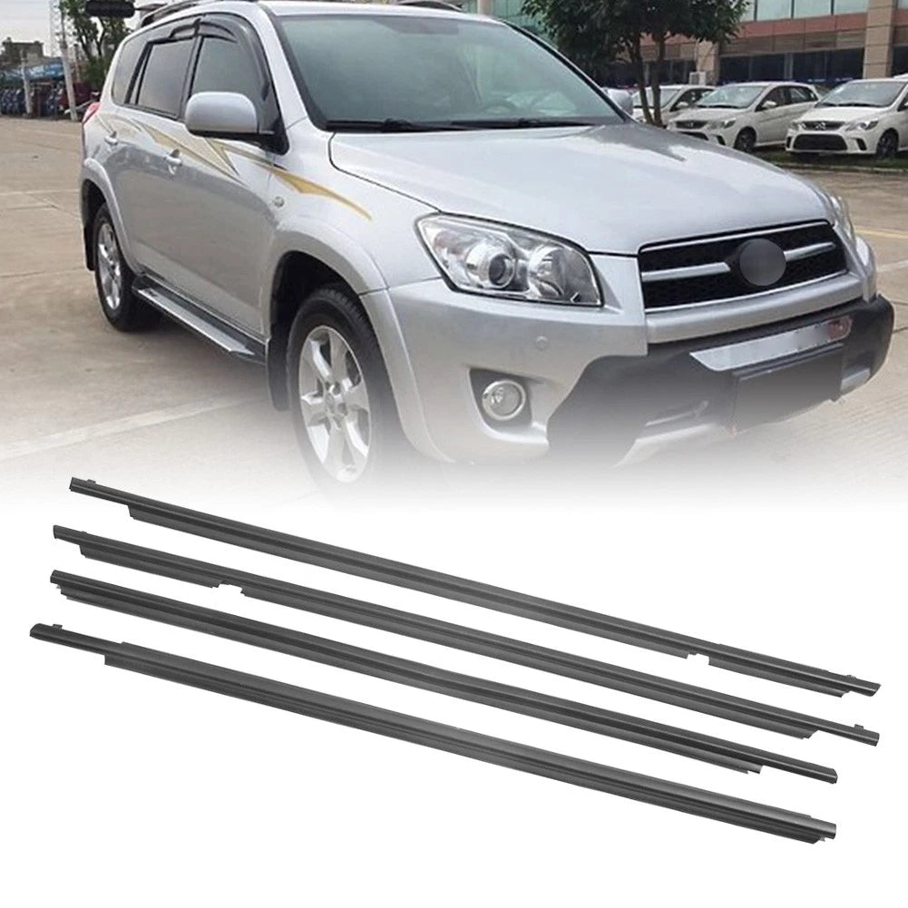 4X Door Window Trim Moulding Weatherstrip for Toyota RAV4 (2009–2012)