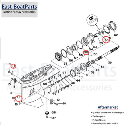 Propeller Shaft Seal Kit for Yamaha Outboard 2 Stroke 25-90 HP (All Years)