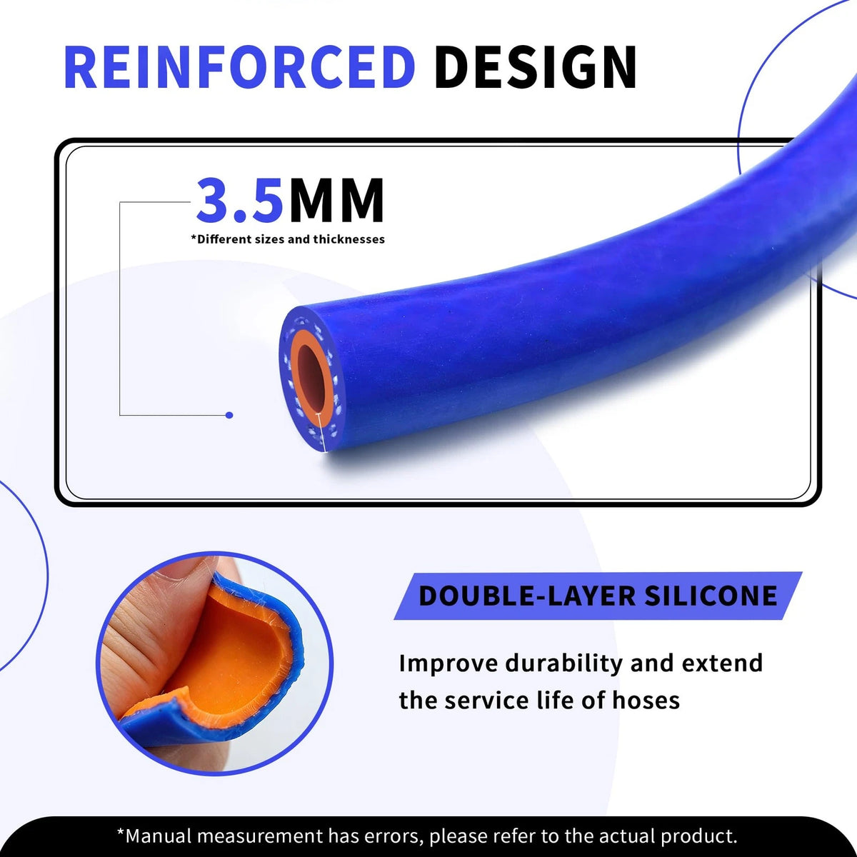 20FT 9/16" Silicone Heater Hose Coolant Radiator Tubing with 5 Clamps