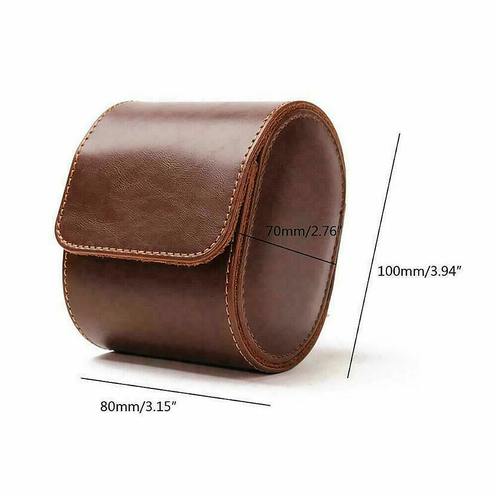 Watch Box for Portable Storage Wristwatch Case (Single, Brown)