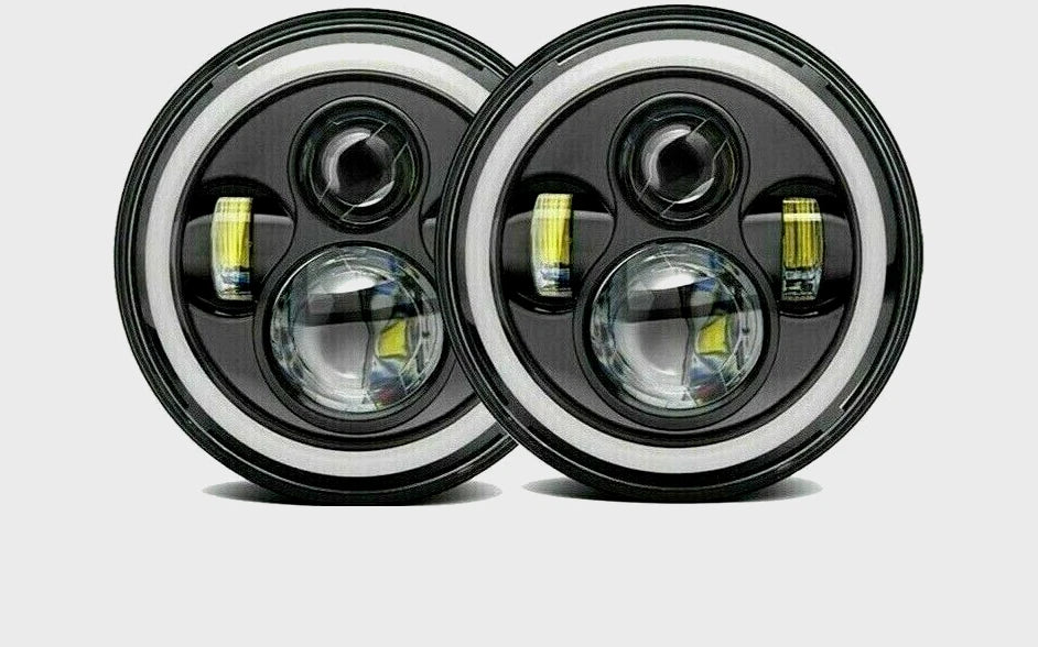 7" Round LED Headlight Projector Halo for VW Beetle (1967–1979)