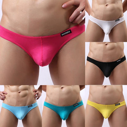 Men's Low Rise Briefs Cotton Blend Underpants with Bulge Pouch