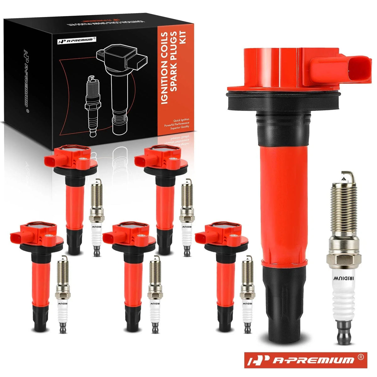 Set of 6 Ignition Coils & Iridium Platinum Spark Plugs for Ford F-150