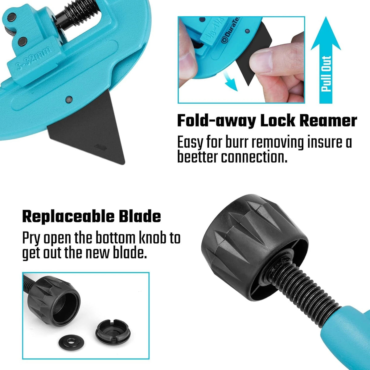 Tubing Cutter for Copper, Aluminum, Brass, Plastic (1/8"-1-1/4")