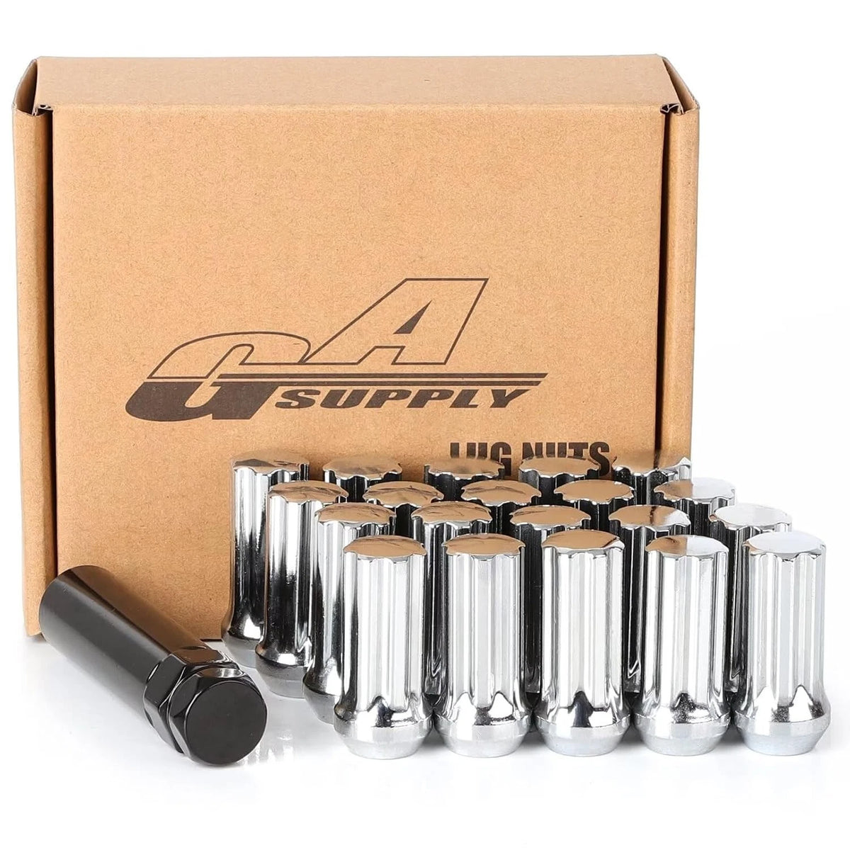 2X Closed End Acorn Tuner Long Spline Lug Nuts for Universal Fit (1/2-20)