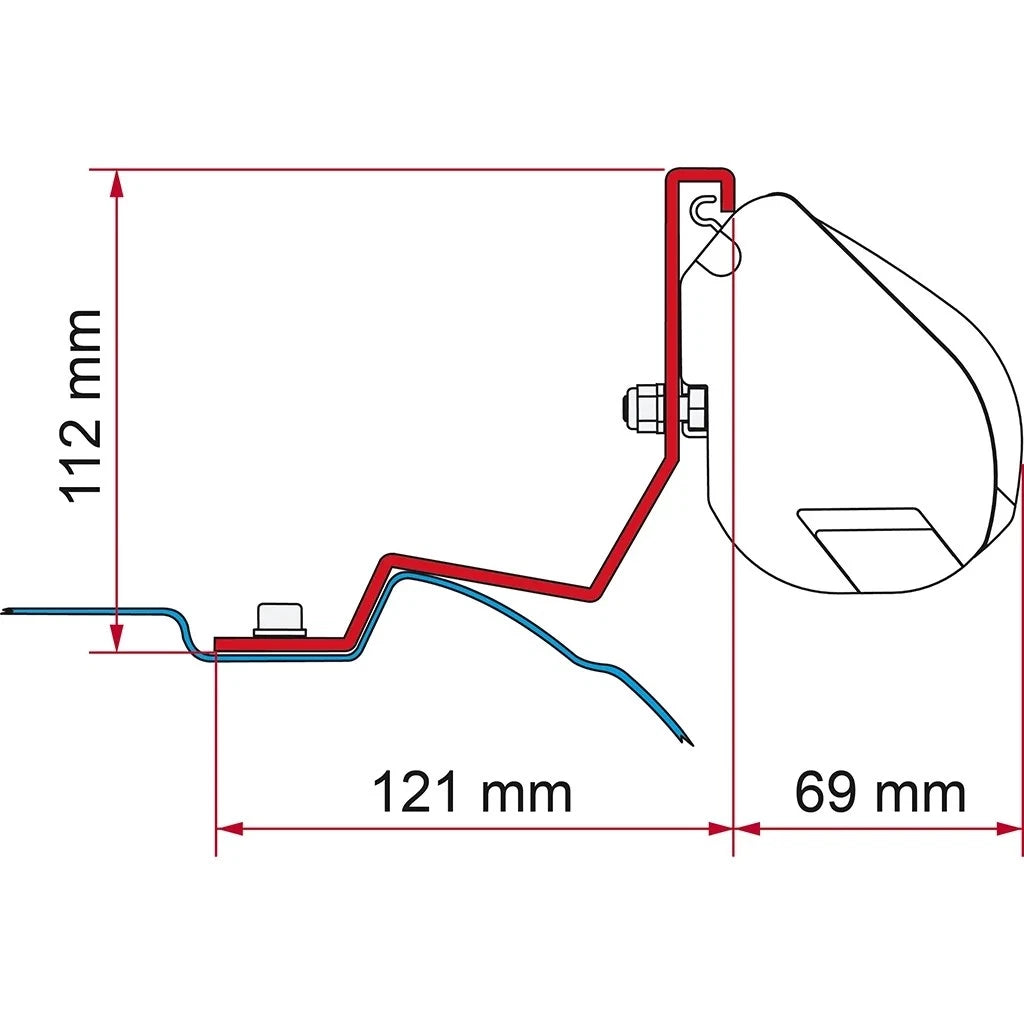 Fiamma Awning Mounting Bracket Kit for Viano Vito V-Class Marco Polo (98655-887)