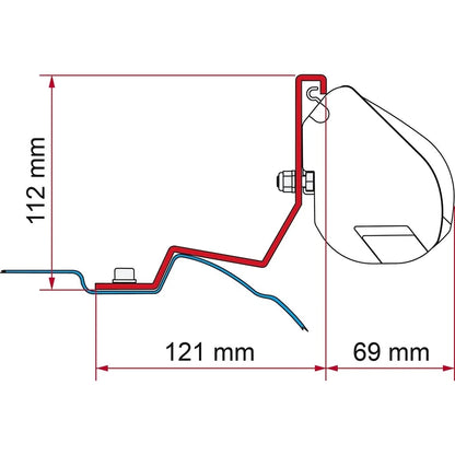 Fiamma Awning Mounting Bracket Kit for Viano Vito V-Class Marco Polo (98655-887)