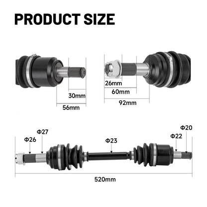 2Pcs Front CV Axle Shaft 44220-HR3-W51 for Honda Rancher 420 (2007–2023)