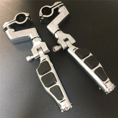 Front 25MM Foot Peg Clamps for Honda GoldWing GL Black Rubber