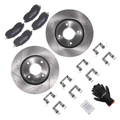 Front Brake Rotors & Pads Kit for Nissan Cube (2009–2014) Sentra (2007–2012)