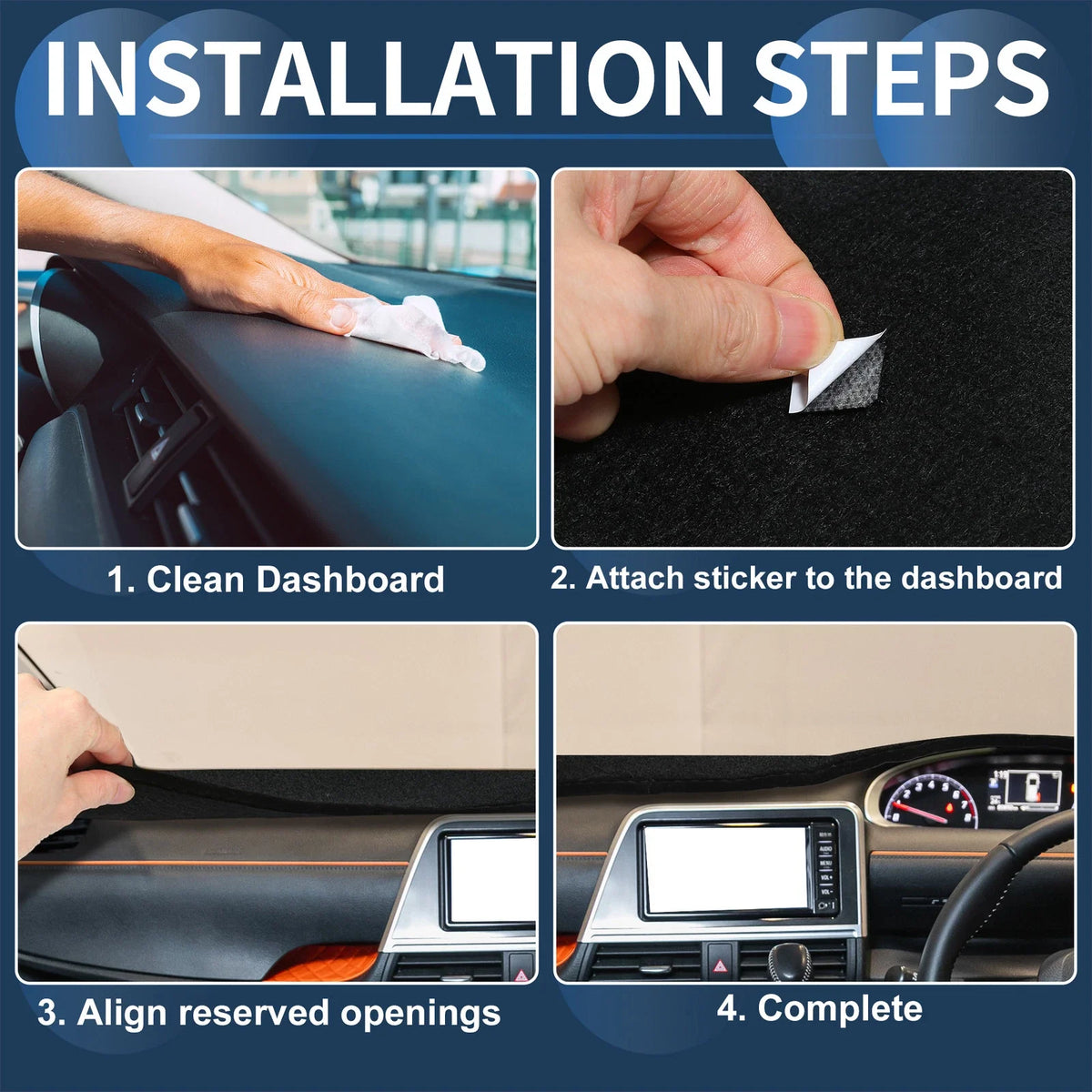 Dashboard Dash Cover Mat for Honda Fit (2020–2024) Black Set of 1