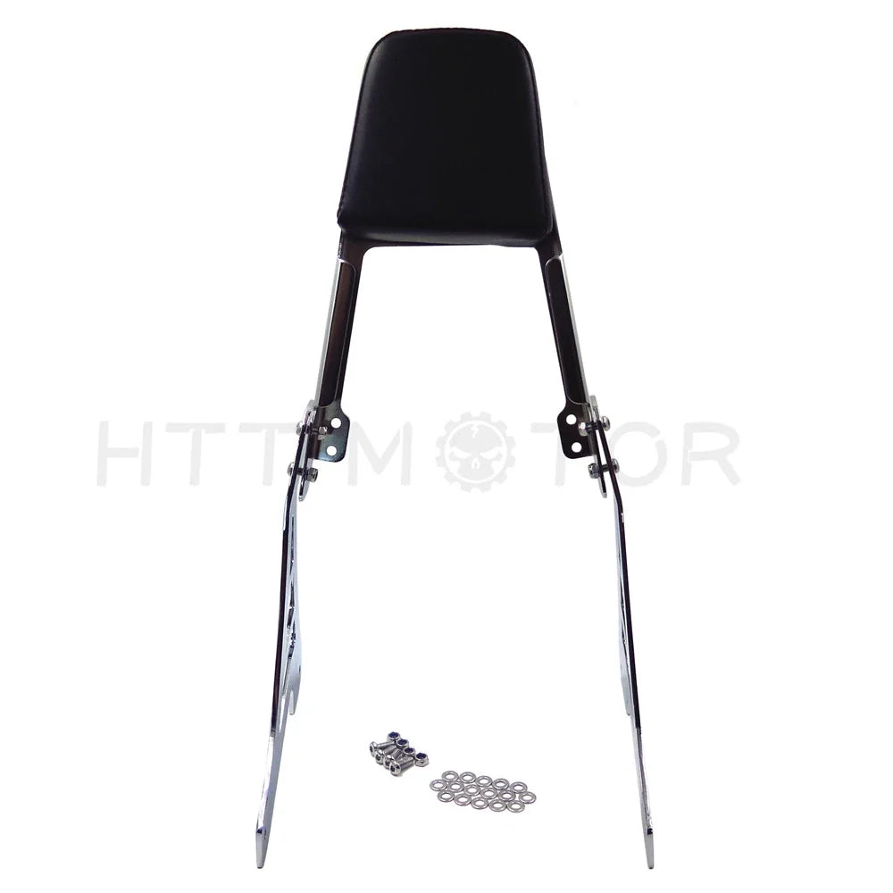 Chrome Skull Backrest Sissy Bar with Leather Pad for Harley Sportster (1200, 883)
