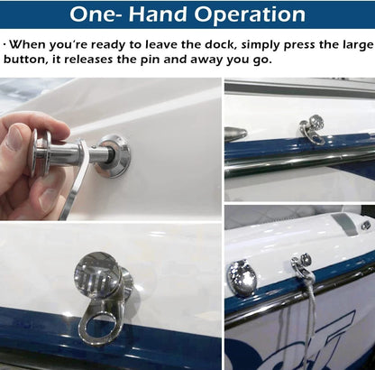 1/2" Stainless Steel Quick Release Fender Cleat Marine Lock Kit