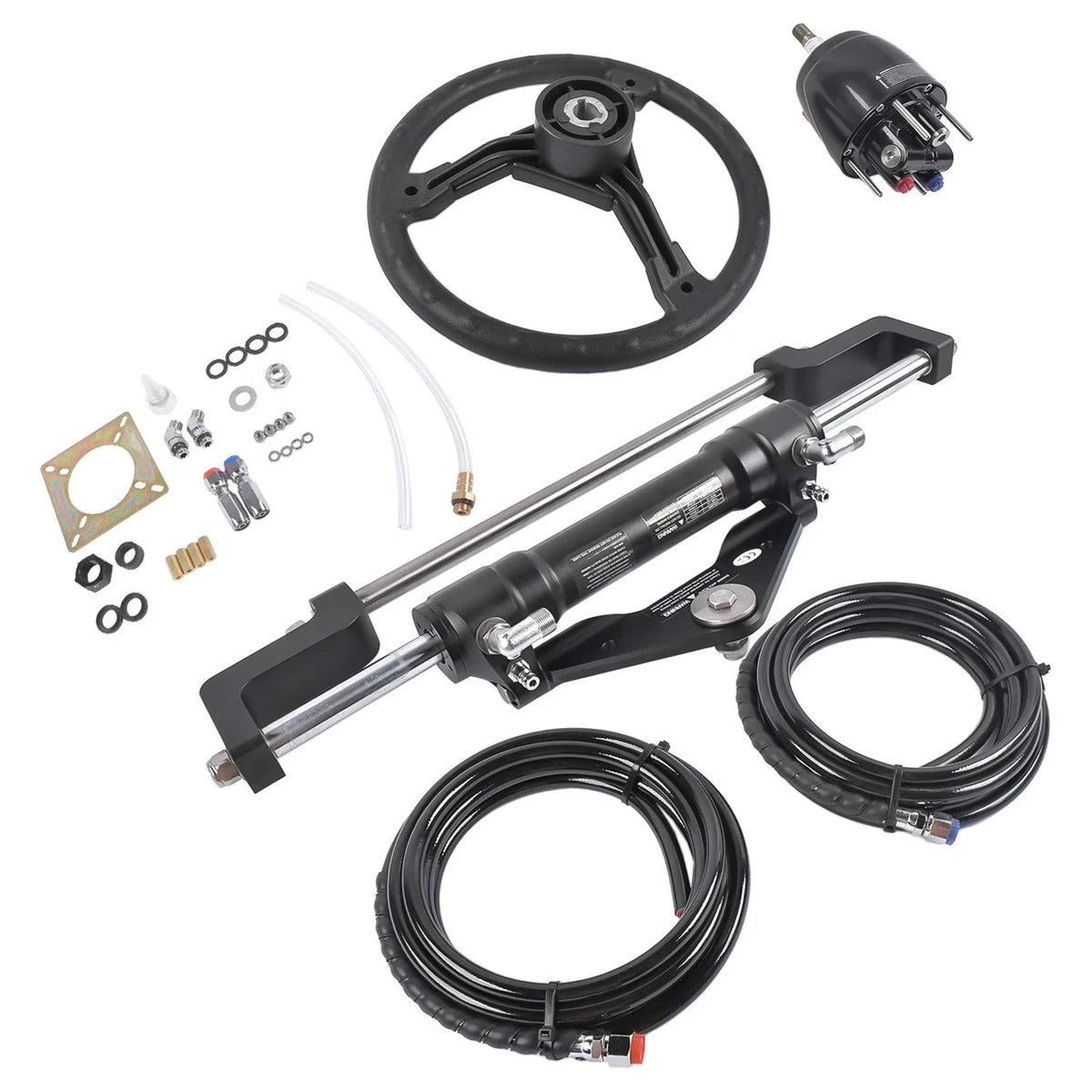 Hydraulic Outboard Steering System Kit for Boats (300HP, 6.9 Mpa, 14 FT Hose)
