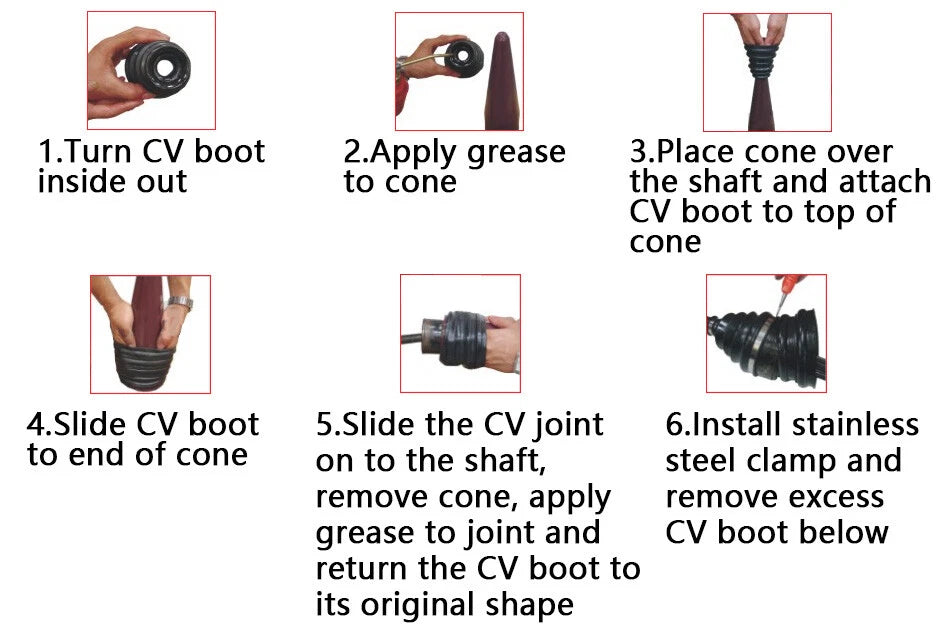 Set of 2 Universal Stretch CV Boot Constant Velocity Gaiters