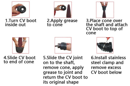 Set of 2 Universal Stretch CV Boot Constant Velocity Gaiters