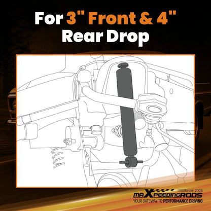 3" 4" Drop System Shock Kit for Ford F100 2WD (1973–1979)