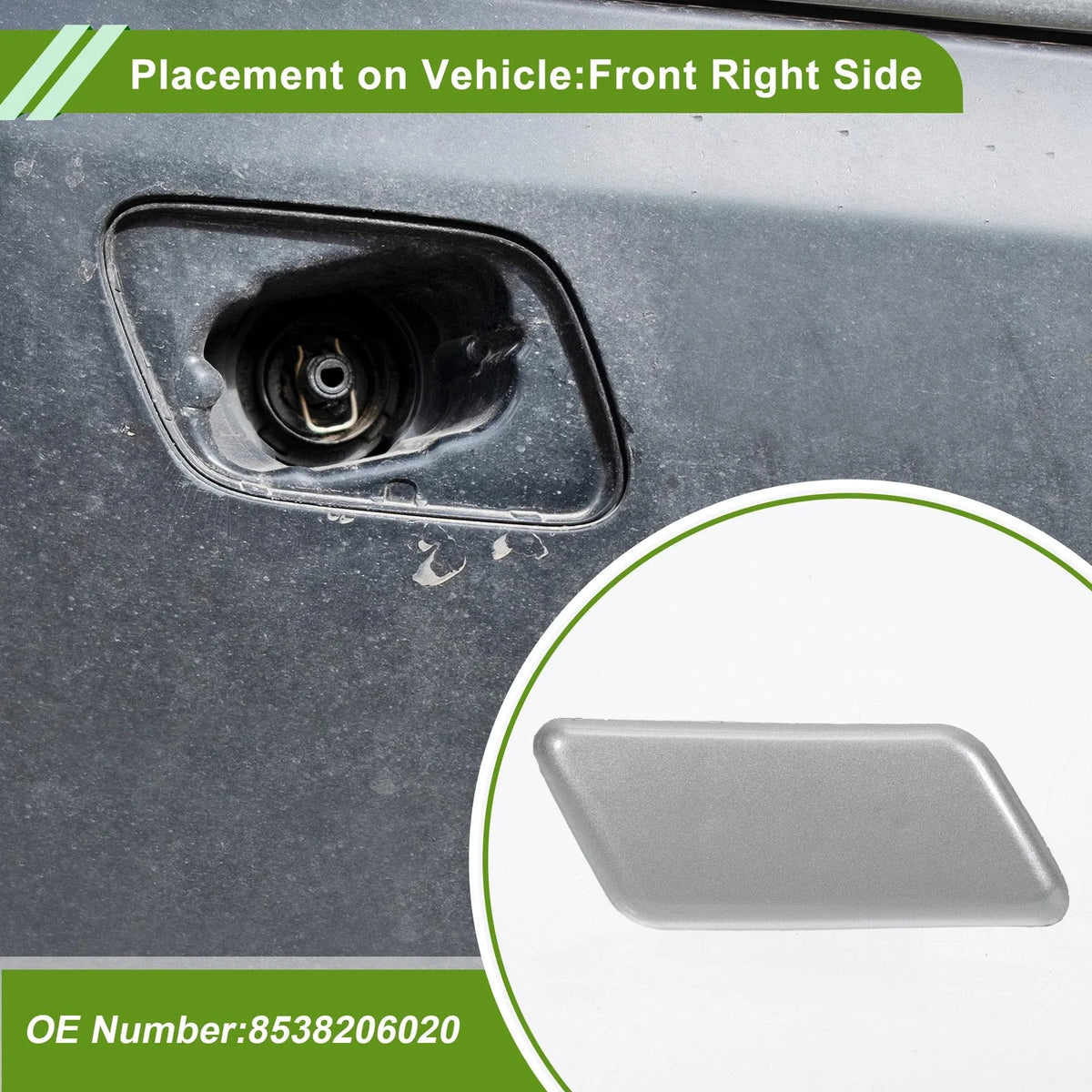 Washer Nozzle Cover Cap No.8538206020 for Toyota Camry  Silver Tone