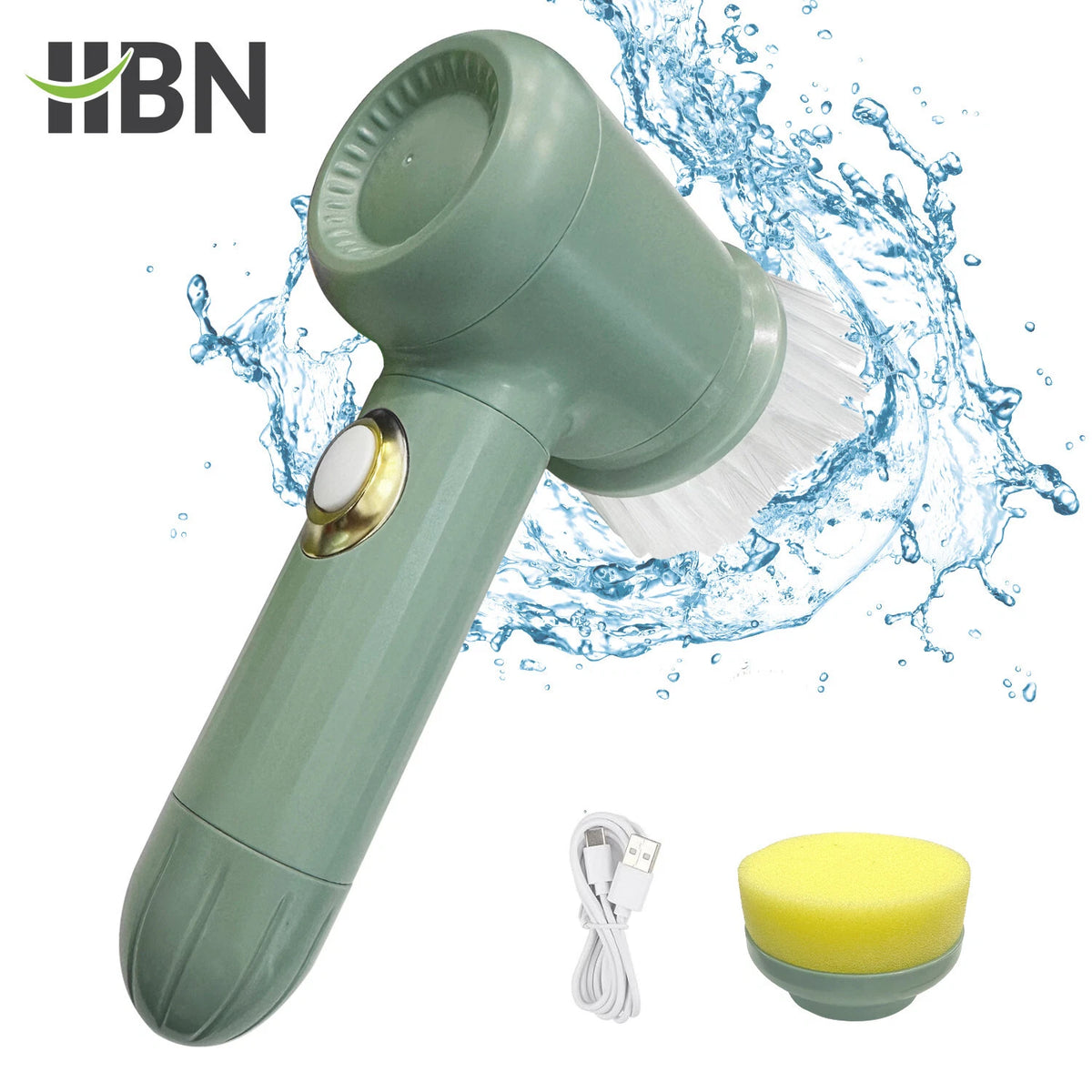 Electric Spin Scrubber for Cordless Cleaning Brush & Replaceable Head