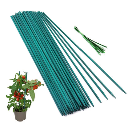 50 Pcs Green Plant Stakes 18 Inch Garden Support