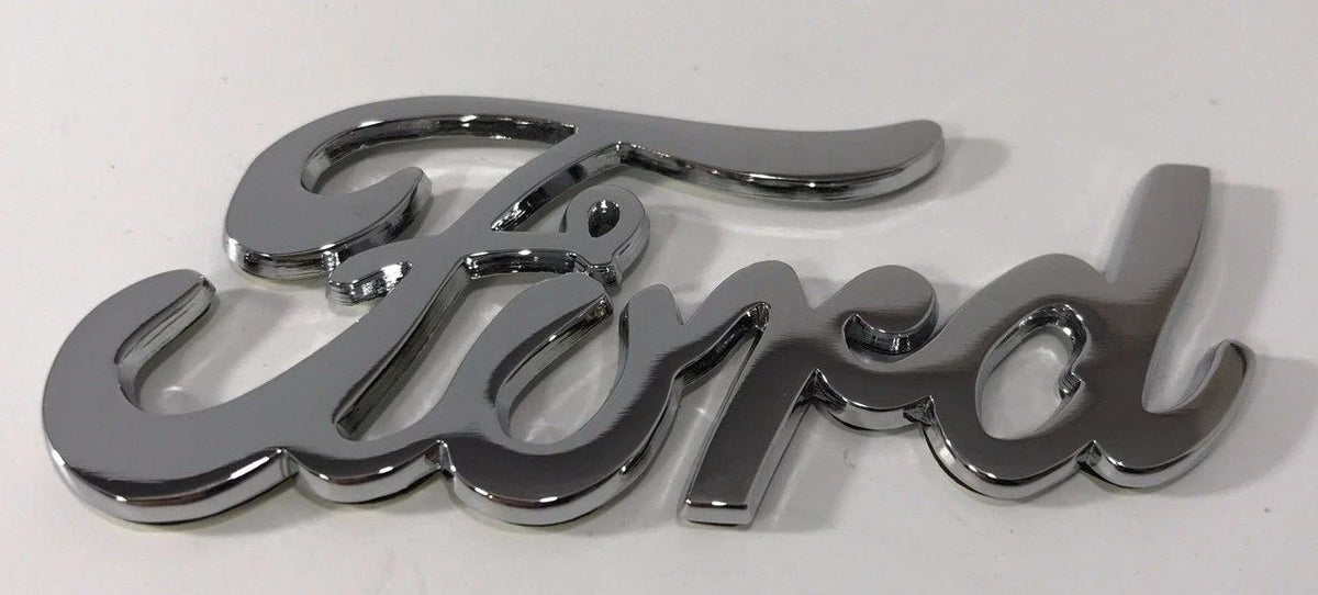 Chrome Metal Adhesive Script Emblem for 1940 Ford Style (3 1/4 x 1 3/8)