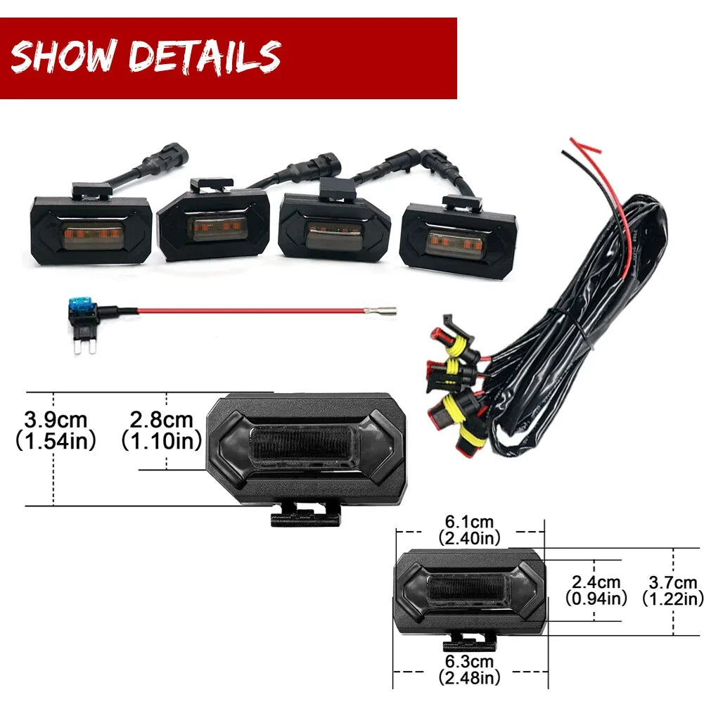 Red LED Grille Lights for Toyota Tacoma (2020–2022)