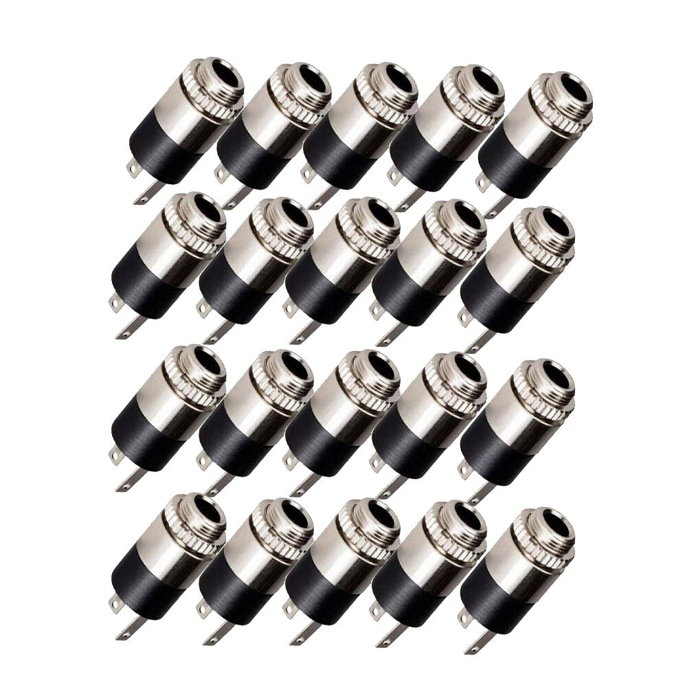 20 Pack 3.5mm Female Stereo Audio Jack Connector Panel Mount Plug