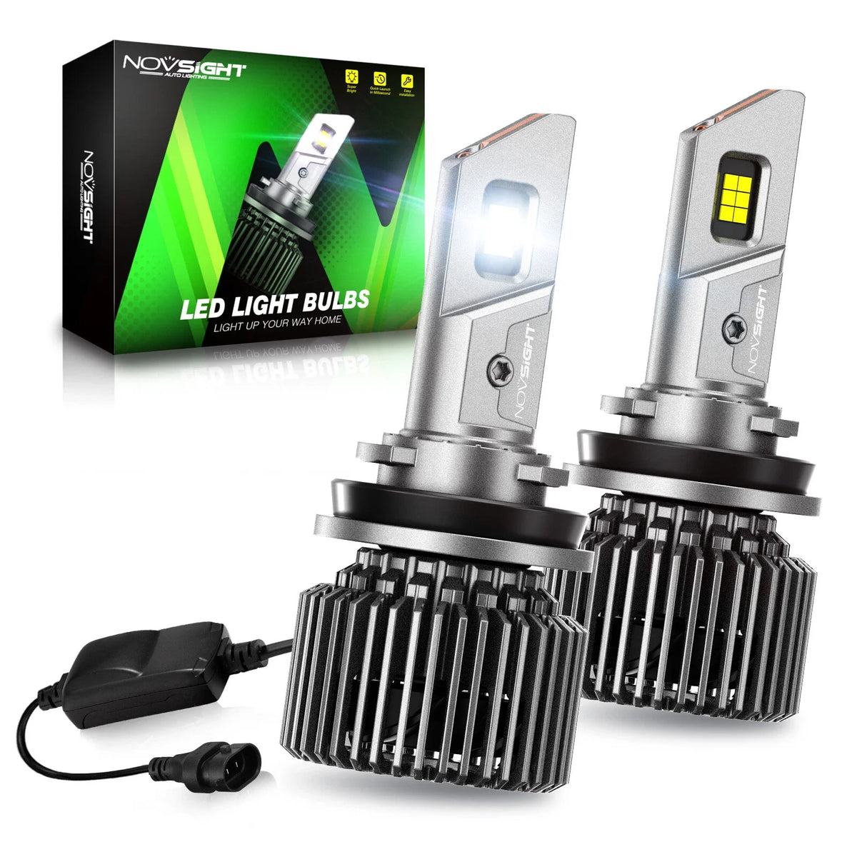 2X H11 LED Headlight Kit for NOVSIGHT (6500K, 22000LM)