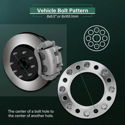 4X 1.5" Wheel Adapters 8x6.5/8x165.1 to 8x170 for Dodge Ram 2500 3500 (1994–2023)