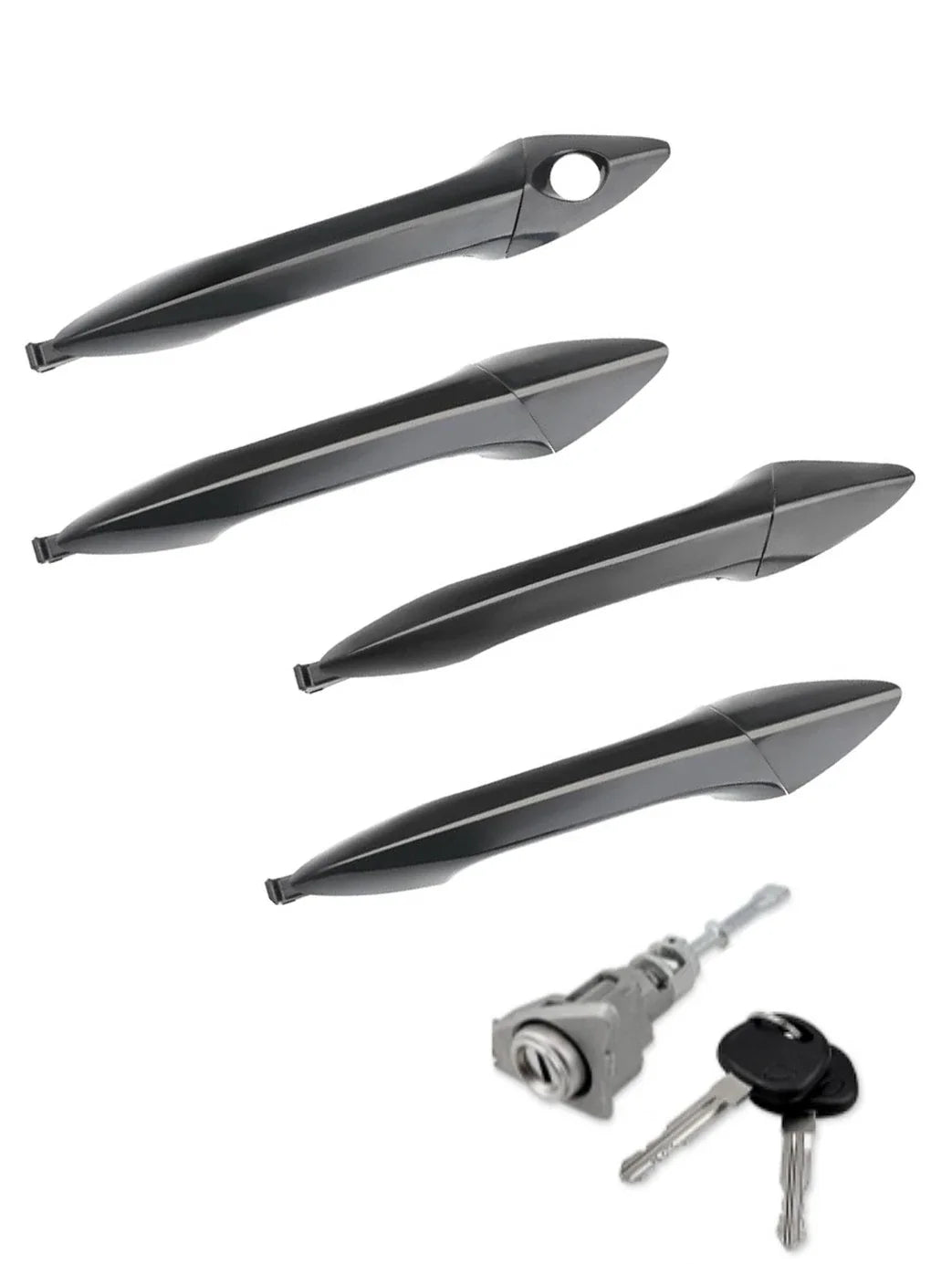 4X Outside Exterior Door Handles w/ Lock Cylinder for Hyundai Elantra (2011–2016)