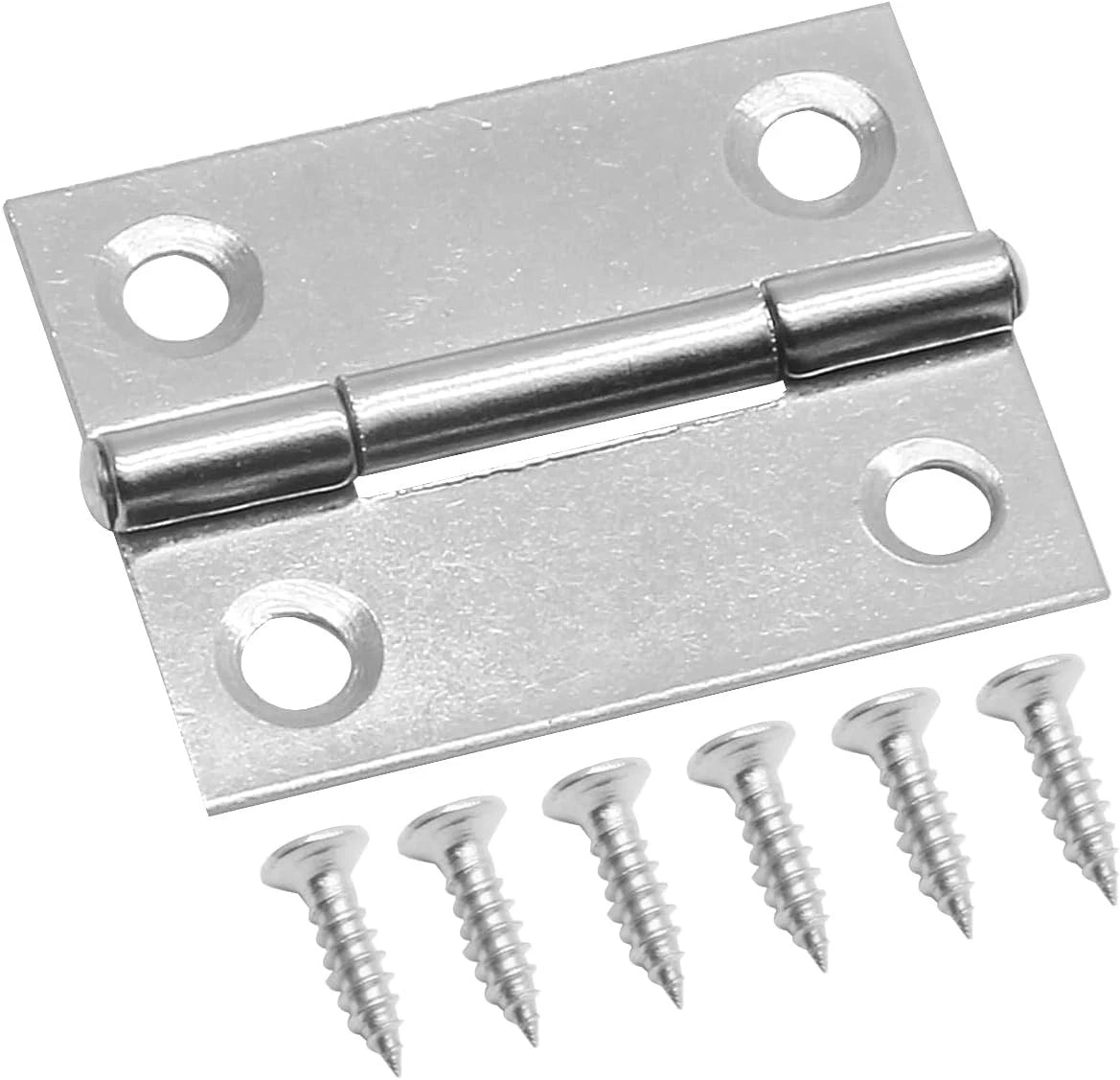 Set of 6 Butt Hinges for Small Cabinets (1.5 Inch, 304 Stainless Steel)
