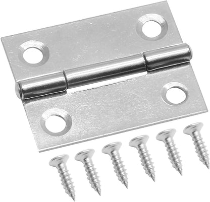 Set of 6 Butt Hinges for Small Cabinets (1.5 Inch, 304 Stainless Steel)