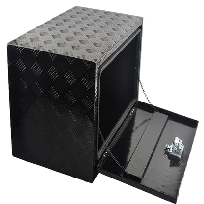 30" x 18" x 18" Black Aluminum Tool Box for Pickup Truck (Fits Most Models)
