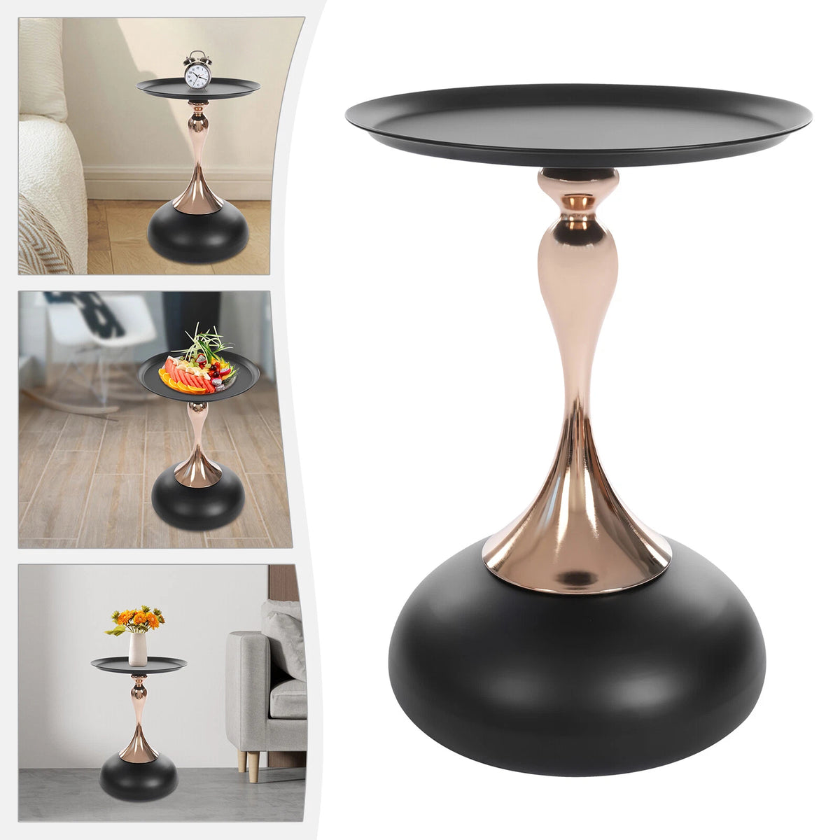 Round Metal Side Table for Living Room Bedroom