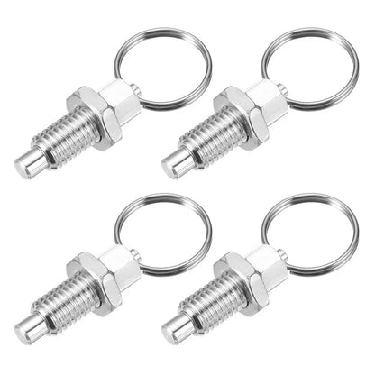 Set of 4 M10x1.5 Stainless Steel Spring Plungers with Pull Rings for Molds