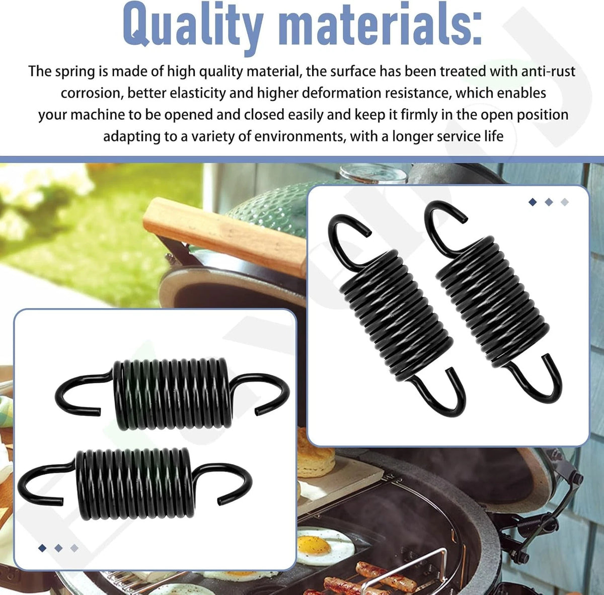 Set of 4 Hinge Springs for Big Green Egg Replacement