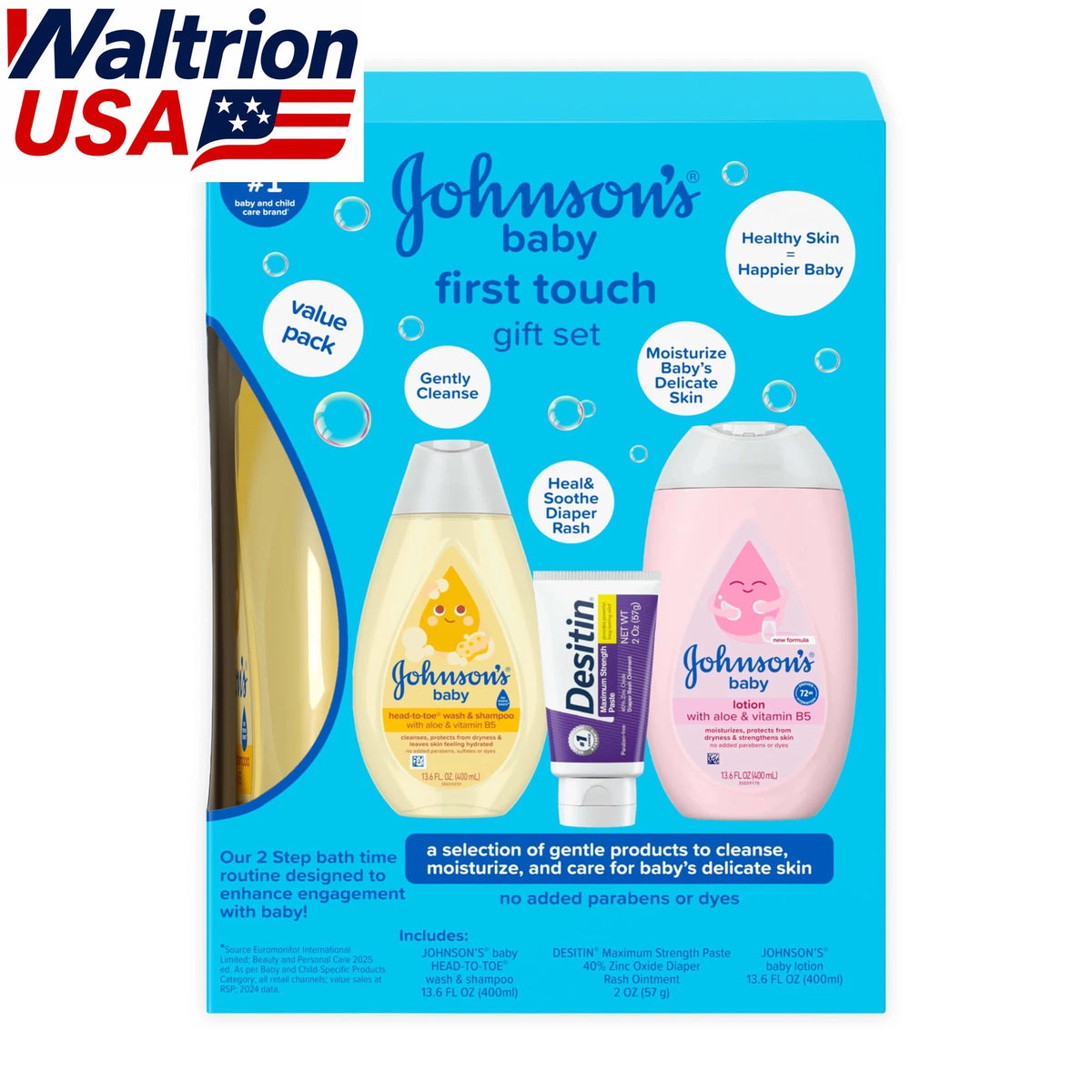 Set of 4 Baby Care Products for Johnsons Baby First Touch