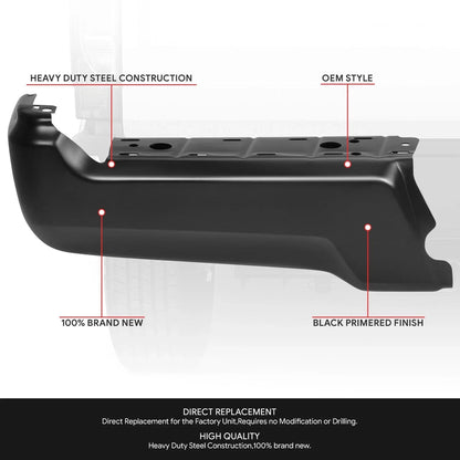Set of 2 Rear Bumper End Caps for Ford F-250 SD (2017–2022) OE Style Black