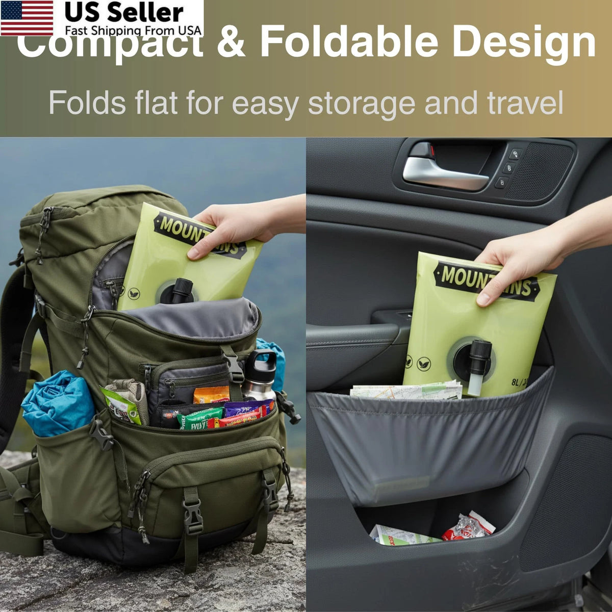 2X Collapsible 2 Gallon Camping Water Container