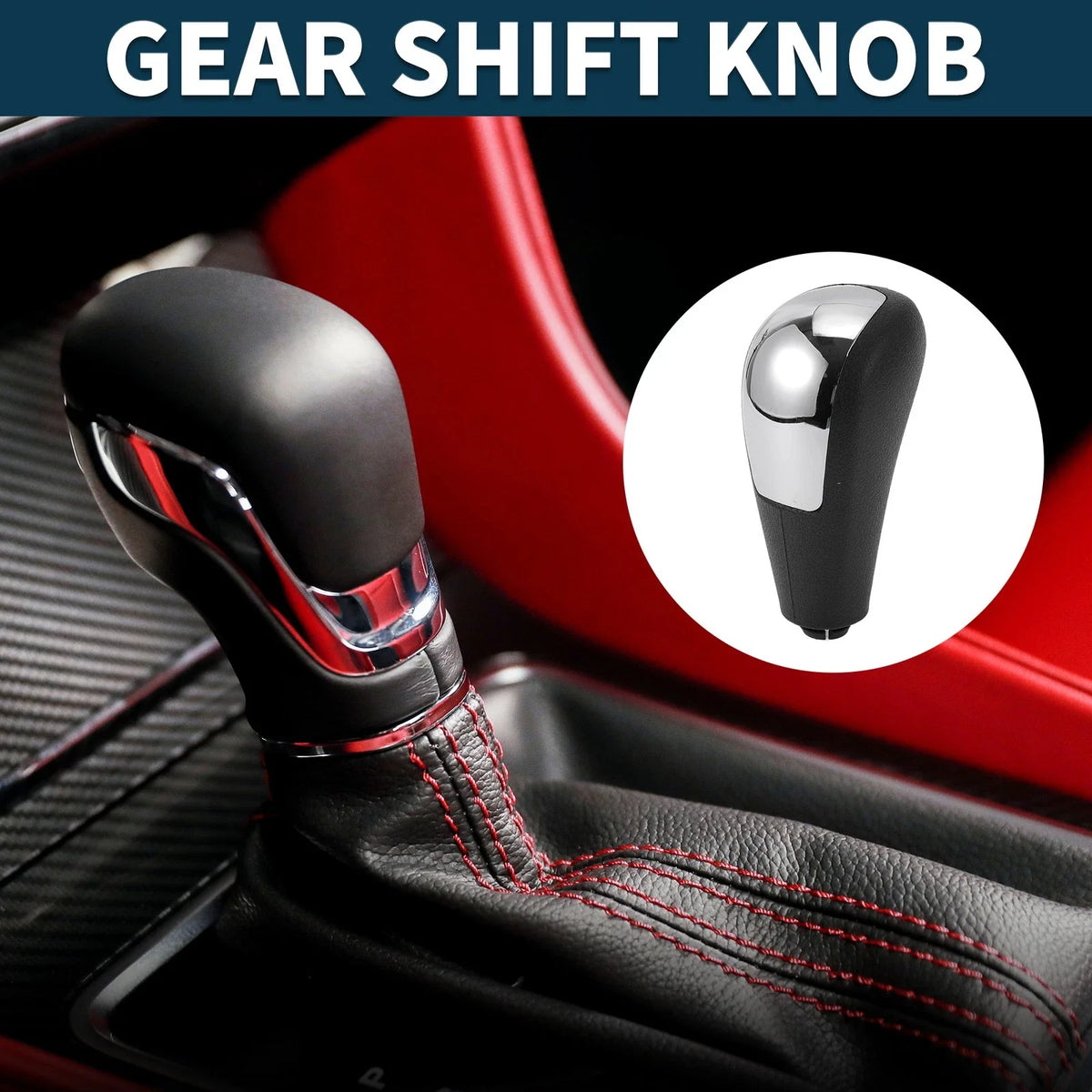 Automatic Gear Shift Knob for Ford Focus MK2 (2005–2012) Plastic Black Silver